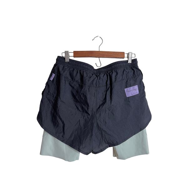 Hermanos Koumori 2-in-1 Running Shorts Black Green Lightweight Athletic Mens L - Picture 2 of 14